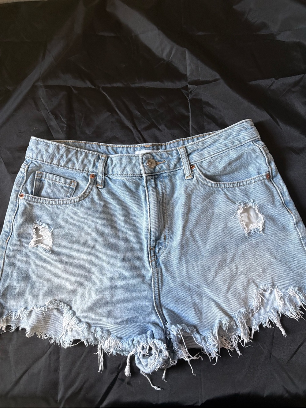 Forever 21 Light Blue Distressed Denim Cutoff Shorts
